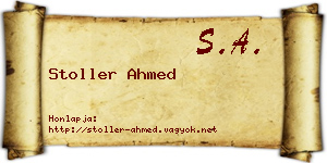 Stoller Ahmed névjegykártya